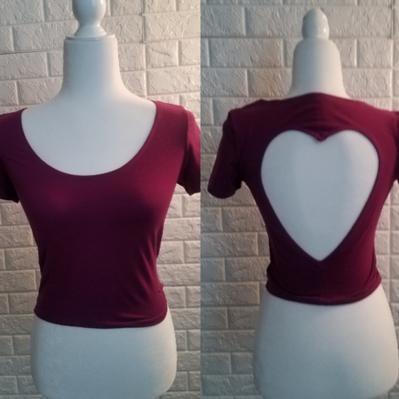 Pink Victoria's Secret Heart Back Crop Tee Small - Picture 4 of 11